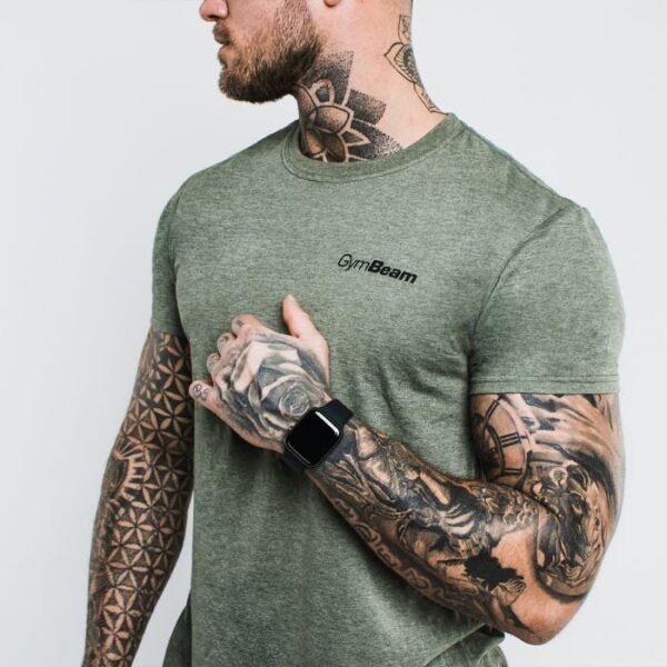 Ανδρικό T-Shirt Basic Heather Military - GymBeam - Image 2