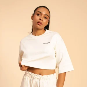 Γυναικείο Cropped Serenity T-Shirt Ivory - BeastPink