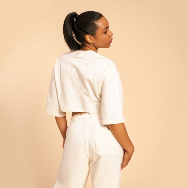 Γυναικείο Cropped Serenity T-Shirt Ivory - BeastPink - Image 3