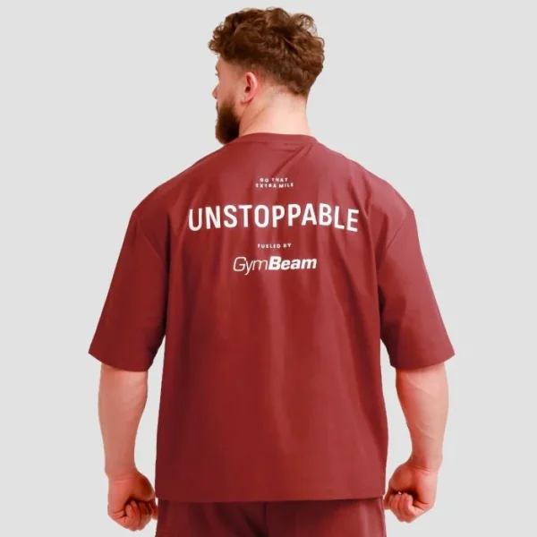 Unstoppable Oversized T-Shirt Red- GymBeam - Image 3