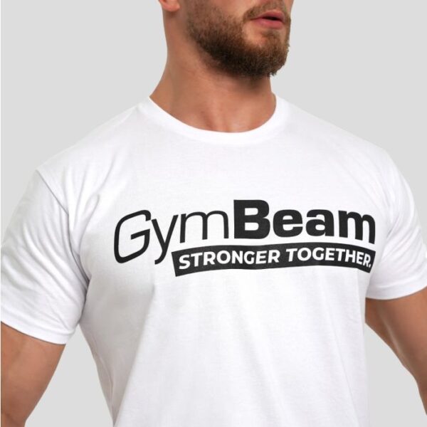 Ανδρικό μπλουζάκι Stronger Together White - GymBeam - Image 2