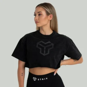 Γυναικείο Washed CropTop Black- STRIX